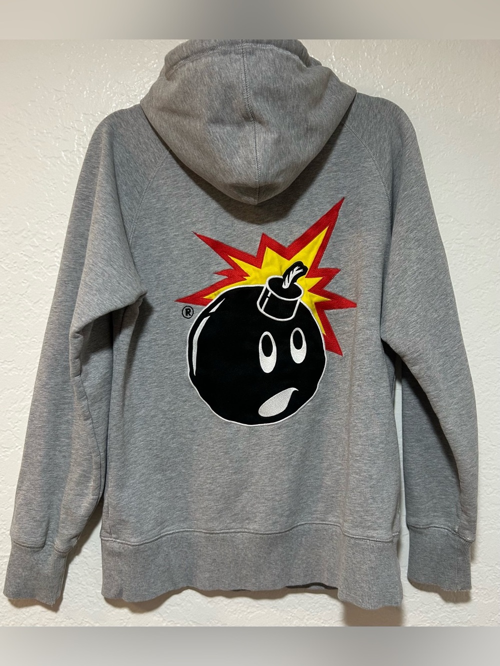 The Hundreds Gray Zip-Up Hoodie with Bomb Graphic